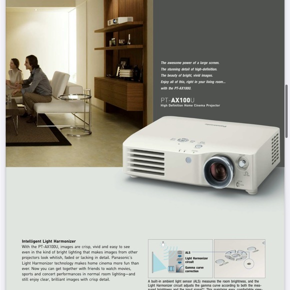 Panasonic PT AX-100U high definition projector with accessories. No remote. - Picture 15 of 16